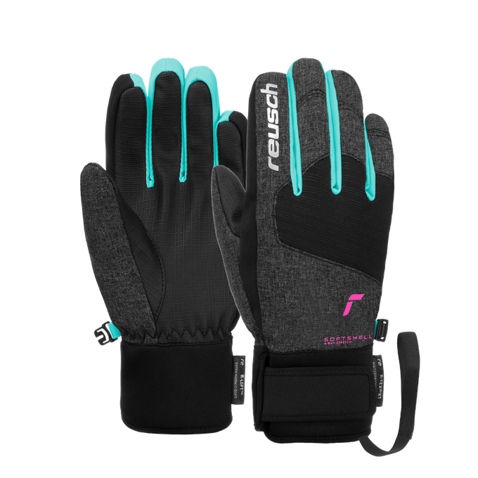 Lyžiarske rukavice Reusch Simon R-TEX XT Junior Black Melange/Bachelor Button/Knockout Pink - 2024/25