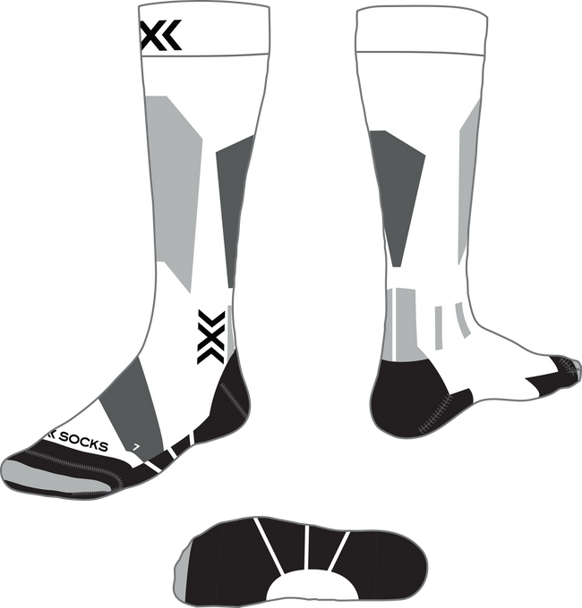 Ponožky X-socks Ski Discover OTC WMN X White/Grey - 2024/25