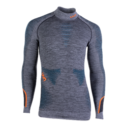 Funkčné tričko UYN Man Ambityon UW Shirt LG_SL Melange Turtleneck Black Melange/Atlantic/Orange Shiny - 2023/24