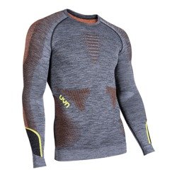 Funkčné tričko UYN Men Ambityon Long Sleeves  Black Melange/Orange/Yellow - 2022/23